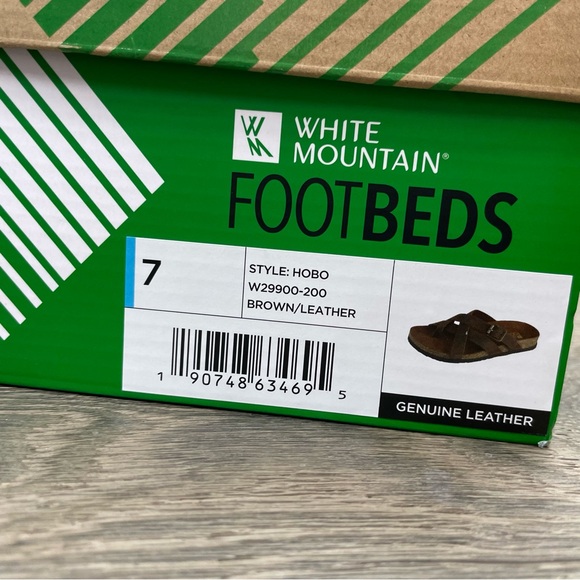 White Mountain Womens Hobo Leather Slip on Footbed Sandals. NIB Size 7 - Picture 13 of 13